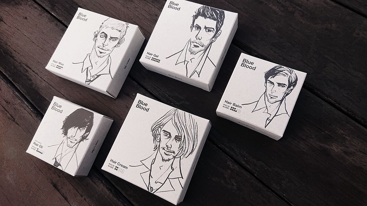 美容液成分で作られたメンズヘアスタイリング剤『ブルーブラッド』の