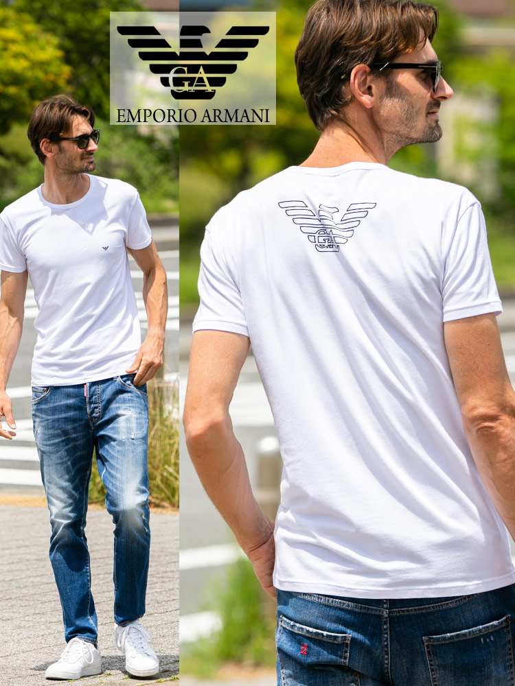【美品】 EMPORIO ARMANI エンポリオアルマーニ Tシャツ ロゴ入り中古付属品