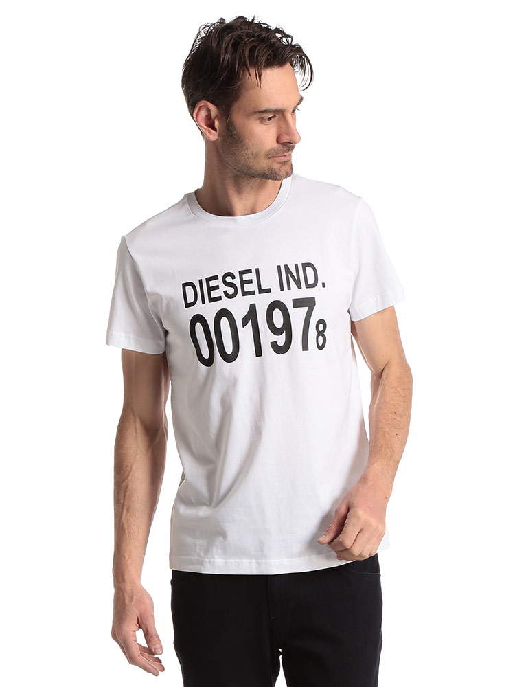 DIESEL ディーゼル メンズ 半袖 Tシャツ ロゴ プリント クルーネック