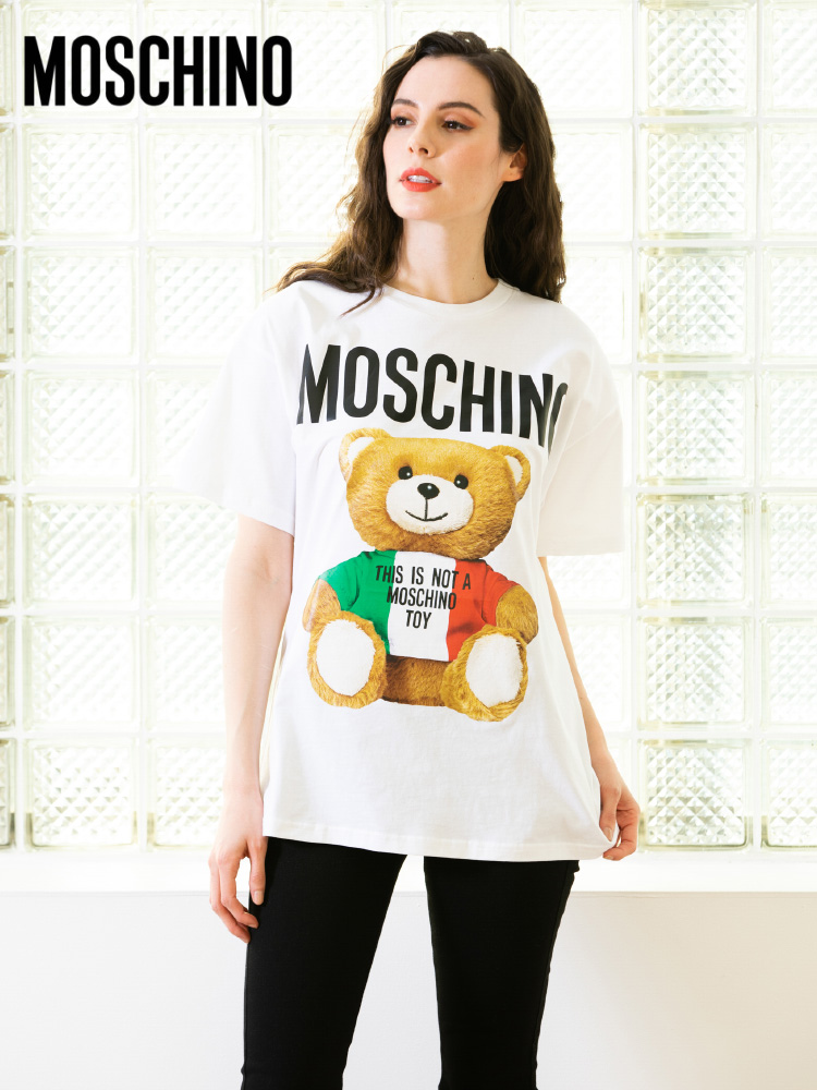 □36/ MOSCHINO COUTURE! モスキーノ ベアプリント Tシャツ-