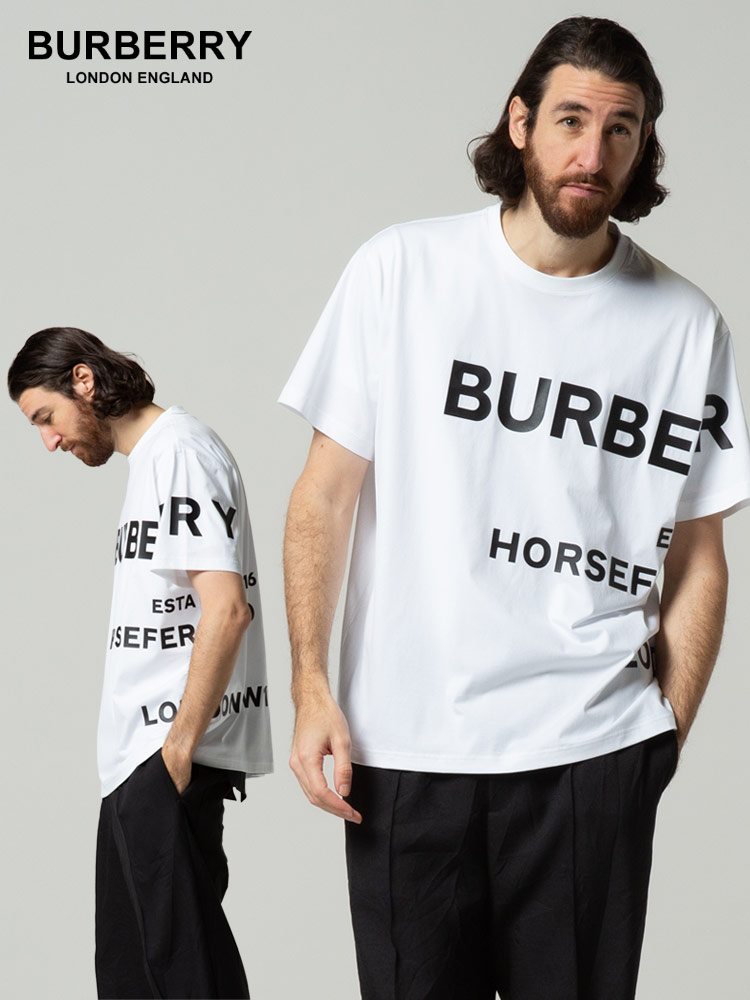 BURBERRY バーバリー メンズ オーバーサイズ 半袖 Tシャツ ホースフェリープリント クルーネック BB8040691 | HEROES  ONLINE