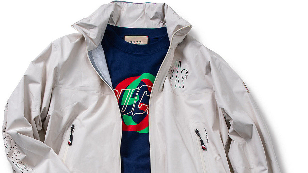 MONCLER オリーブ レース模様 ロングコート ジャケット・アウター