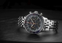 ブライトリングから、ブラック マザーオブパールダイヤルが輝く、オールブラックの日本限定ナビタイマーが登場