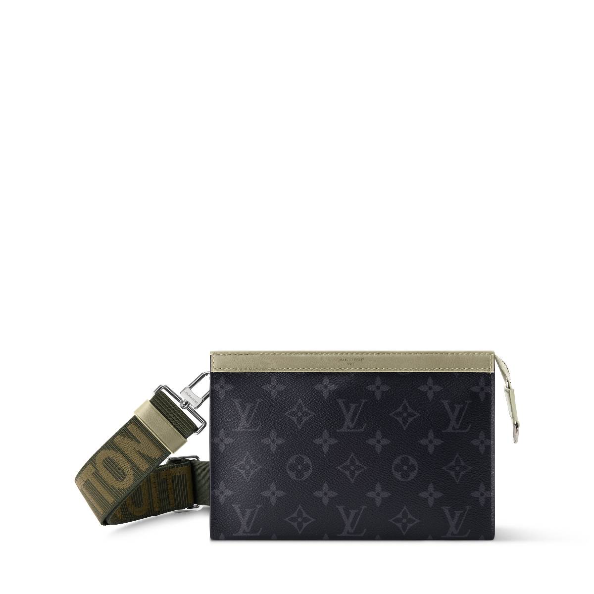【美品】LOUIS VUITTON/モノグラム エクリプス/LVグラフィティ ルイ・ヴィトン】モノグラム・エクリプス キャンバスにカーキグリーン